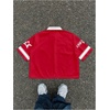 image:imageRoseSeek Mens Retro Button Down Jersey Shirts Number Graphic Collared Baseball Shirt Short Sleeve StreetwearRed