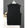 image:imageRoseSeek Mens Rhinestone Glitter Tank Top Crew Neck Sleeveless Tops Casual Party ClubwearBlack