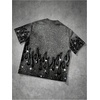 image:imageRoseSeek Mens Rhinestone Printed Graphic Tees Short Sleeve Crewneck T Shirt Vintage Summer Tops StreetwearGrey