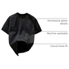 image:imageRoseSeek Mens Rhinestone T Shirts Glitter Crewneck Short Sleeve Casual Summer Tops Tee ShirtBlack