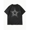 image:imageRoseSeek Mens Rhinestone T Shirts Glitter Crewneck Short Sleeve Casual Summer Tops Tee ShirtStar Black