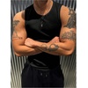image:imageRoseSeek Mens Ribbed Sleeveless Tank Tops Crew Neck Slim Fit Gym Work Tank Undershirts Summer TopsSolid Black
