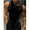 image:imageRoseSeek Mens Ribbed Sleeveless Tank Tops Crew Neck Slim Fit Gym Work Tank Undershirts Summer TopsSolid Black