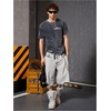 image:imageRoseSeek Mens Ripped Distressed Graphic Tees Short Sleeve Crew Neck Letter T Shirts Washed StreetwearBlack