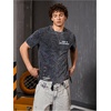 image:imageRoseSeek Mens Ripped Distressed Graphic Tees Short Sleeve Crew Neck Letter T Shirts Washed StreetwearBlack