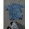 image:imageRoseSeek Mens Ripped Distressed Graphic Tees Short Sleeve Crew Neck Letter T Shirts Washed StreetwearBlue