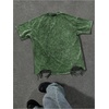 image:imageRoseSeek Mens Ripped Distressed Graphic Tees Short Sleeve Crew Neck Letter T Shirts Washed StreetwearGreen