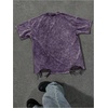 image:imageRoseSeek Mens Ripped Distressed Graphic Tees Short Sleeve Crew Neck Letter T Shirts Washed StreetwearPurple