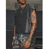 image:imageRoseSeek Mens Sequin Tank Top Glitter Crew Neck Sleeveless Tops Party Club Vest Rave Outfits StreetwearBlack