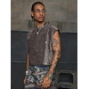 image:imageRoseSeek Mens Sequin Tank Top Glitter Crew Neck Sleeveless Tops Party Club Vest Rave Outfits StreetwearBrown