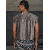 image:imageRoseSeek Mens Sequin Tank Top Glitter Crew Neck Sleeveless Tops Party Club Vest Rave Outfits StreetwearBrown