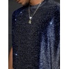 image:imageRoseSeek Mens Sequin Tank Top Glitter Crew Neck Sleeveless Tops Party Club Vest Rave Outfits StreetwearDeep Blue