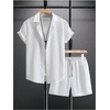 image:imageRoseSeek Mens Short Sets 2 Piece Outfits Button Down Linen Shirts and Short Sets Summer Beach OutfisWhite