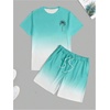 image:imageRoseSeek Mens Short Sets 2 Piece Outfits Tropical Graphic Tees and Shorts Sets Beach Vacation OutfitsBlue and White