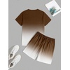 image:imageRoseSeek Mens Short Sets 2 Piece Outfits Tropical Graphic Tees and Shorts Sets Beach Vacation OutfitsBrown