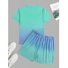 image:imageRoseSeek Mens Short Sets 2 Piece Outfits Tropical Graphic Tees and Shorts Sets Beach Vacation OutfitsGreen and Blue
