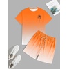 image:imageRoseSeek Mens Short Sets 2 Piece Outfits Tropical Graphic Tees and Shorts Sets Beach Vacation OutfitsOrange and White