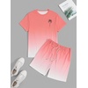 image:imageRoseSeek Mens Short Sets 2 Piece Outfits Tropical Graphic Tees and Shorts Sets Beach Vacation OutfitsWatermelon Pink