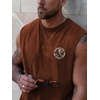 image:imageRoseSeek Mens Skull Graphic Summer Tank Tops Crew Neck Gym Workout Funny Sleeveless Tee Shirts for MensDark Brown