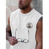 image:imageRoseSeek Mens Skull Graphic Summer Tank Tops Crew Neck Gym Workout Funny Sleeveless Tee Shirts for MensPure White