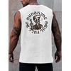 image:imageRoseSeek Mens Skull Graphic Summer Tank Tops Crew Neck Gym Workout Funny Sleeveless Tee Shirts for MensPure White
