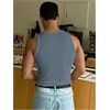 image:imageRoseSeek Mens Summer Tank Top Scoop Neck Knit Gym Workout Muscle Tank Undershirt Sleeveless ShirtsDusty Blue