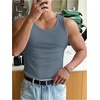 image:imageRoseSeek Mens Summer Tank Top Scoop Neck Knit Gym Workout Muscle Tank Undershirt Sleeveless ShirtsDusty Blue