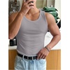 image:imageRoseSeek Mens Summer Tank Top Scoop Neck Knit Gym Workout Muscle Tank Undershirt Sleeveless ShirtsGrey