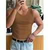 image:imageRoseSeek Mens Summer Tank Top Scoop Neck Knit Gym Workout Muscle Tank Undershirt Sleeveless ShirtsMedium Brown