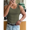 image:imageRoseSeek Mens Summer Tank Top Scoop Neck Knit Gym Workout Muscle Tank Undershirt Sleeveless ShirtsOlive Green
