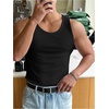 image:imageRoseSeek Mens Summer Tank Top Scoop Neck Knit Gym Workout Muscle Tank Undershirt Sleeveless ShirtsSoft Black