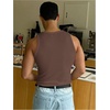 image:imageRoseSeek Mens Summer Tank Top Scoop Neck Knit Gym Workout Muscle Tank Undershirt Sleeveless ShirtsWarm Brown