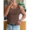 image:imageRoseSeek Mens Summer Tank Top Scoop Neck Knit Gym Workout Muscle Tank Undershirt Sleeveless ShirtsWarm Brown