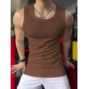 image:imageRoseSeek Mens Summer Tank Tops Sleeveless Undershirts Tank Basic Workout Gym Muscle ShirtsKhaki Brown