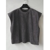 image:imageRoseSeek Mens Summer Washed Tank Tops Sleeveless Shirts Crewneck Cap Sleeve Crop Top Vintage Muscle T ShirtsDark Deep Grey