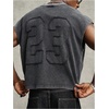 image:imageRoseSeek Mens Summer Washed Tank Tops Sleeveless Shirts Crewneck Cap Sleeve Crop Top Vintage Muscle T ShirtsNumber Grey