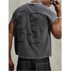 image:imageRoseSeek Mens Summer Washed Tank Tops Sleeveless Shirts Crewneck Cap Sleeve Crop Top Vintage Muscle T ShirtsNumber Grey