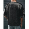 image:imageRoseSeek Mens Vintage Satin Jersey Shirts V Neck Short Sleeve Graphic Tees Basketball T Shirt StreetwearBlack