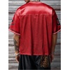 image:imageRoseSeek Mens Vintage Satin Jersey Shirts V Neck Short Sleeve Graphic Tees Basketball T Shirt StreetwearNumber Red