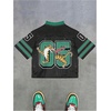 image:imageRoseSeek Mens Y2K Mesh Jersey Shirts V Neck Half Sleeve Number Graphic Tees Color Block Sport T ShirtGreen Black