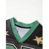 image:imageRoseSeek Mens Y2K Mesh Jersey Shirts V Neck Half Sleeve Number Graphic Tees Color Block Sport T ShirtGreen Black