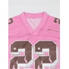 image:imageRoseSeek Mens Y2K Mesh Jersey Shirts V Neck Half Sleeve Number Graphic Tees Color Block Sport T ShirtNumber Pink