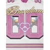 image:imageRoseSeek Mens Y2K Mesh Jersey Shirts V Neck Half Sleeve Number Graphic Tees Color Block Sport T ShirtPink