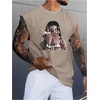 image:imageRoseSeek Retro Graphic Tank Top for Men Crew Neck Summer Sleeveless Tops Hippop StreetwearApricot Khaki