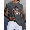image:imageRoseSeek Retro Graphic Tank Top for Men Crew Neck Summer Sleeveless Tops Hippop StreetwearDark Grey
