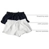 image:imageRoseSeek Womens 2 Packs Drawstring Waist Sweat Shorts Low Rise Workout Track Shorts Casual LoungeBlack and White
