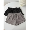 image:imageRoseSeek Womens 2 Packs Drawstring Waist Sweat Shorts Low Rise Workout Track Shorts Casual LoungeGrey Black