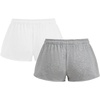 image:imageRoseSeek Womens 2 Packs Drawstring Waist Sweat Shorts Low Rise Workout Track Shorts Casual LoungeGrey and White