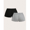 image:imageRoseSeek Womens 2 Packs Drawstring Waist Sweat Shorts Low Rise Workout Track Shorts Casual LoungeMulticolor