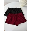 image:imageRoseSeek Womens 2 Packs Drawstring Waist Sweat Shorts Low Rise Workout Track Shorts Casual LoungeRed and Black